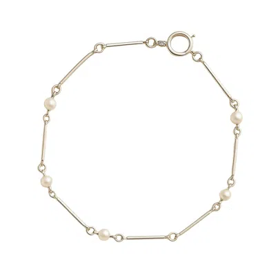 Lily Flo Jewellery Women's Silver Stardust Pearl Bar Bracelet