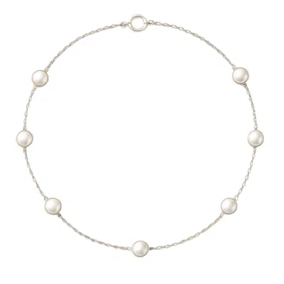 Lily Flo Jewellery Women's Silver Stardust Pearl Station Necklace