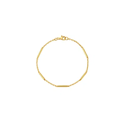 Lily Flo Jewellery Women's Solid Gold Bar Chain Bracelet