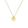 Lily Flo Jewellery Women's Solid Gold Disc Necklace With Letter