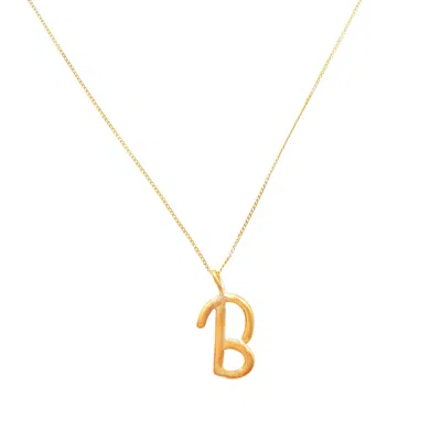 Lily Flo Jewellery Women's Solid Gold Letter B Pendant Necklace