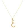 Lily Flo Jewellery Women's Solid Gold Letter E Pendant Necklace