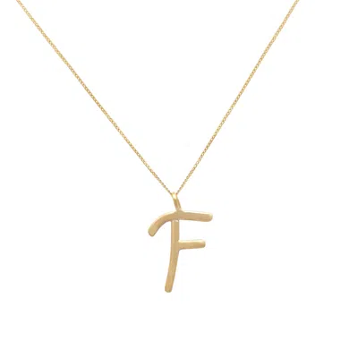Lily Flo Jewellery Women's Solid Gold Letter F Pendant Necklace