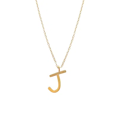 Lily Flo Jewellery Women's Solid Gold Letter J Pendant Necklace