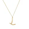 Lily Flo Jewellery Women's Solid Gold Letter L Pendant Necklace