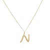 Lily Flo Jewellery Women's Solid Gold Letter N Pendant Necklace