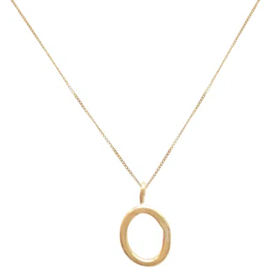Lily Flo Jewellery Women's Solid Gold Letter O Pendant Necklace