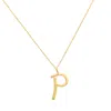 Lily Flo Jewellery Women's Solid Gold Letter P Pendant Necklace