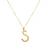 Lily Flo Jewellery Women's Solid Gold Letter S Pendant Necklace