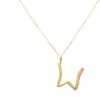 Lily Flo Jewellery Women's Solid Gold Letter W Pendant Necklace