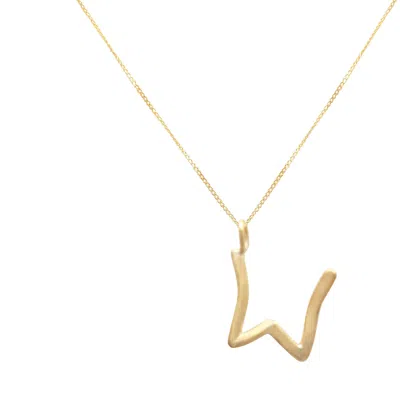 Lily Flo Jewellery Women's Solid Gold Letter W Pendant Necklace