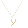 Lily Flo Jewellery Women's Solid Gold Letter Y Pendant Necklace