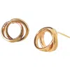 Lily Flo Jewellery Women's Unity Solid Gold Circle Earrings