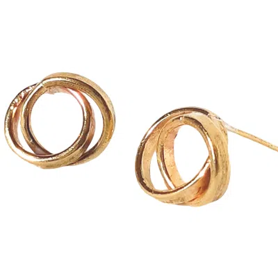Lily Flo Jewellery Women's Unity Solid Gold Circle Earrings