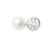 Lily Flo Jewellery Women's White Entre Nous Pear & Diamond Silver Stud In White