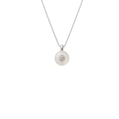 Lily Flo Jewellery Women's White / Silver Moonstone Diamond Pendant Necklace In Metallic