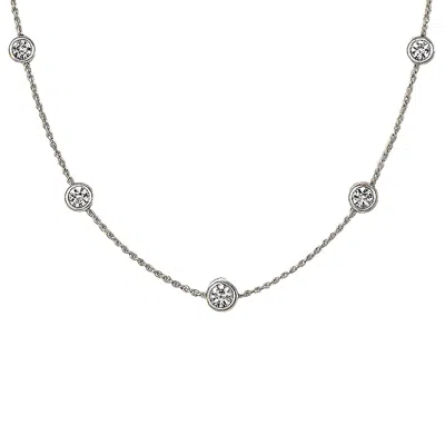 Lily Flo Jewellery Women's White Stardust Sterling Silver Lab Diamond Necklace