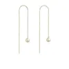 Lily Flo Jewellery Women's White Stardust Threader Earrings — Sterling Silver With Freshwater Pearls In White