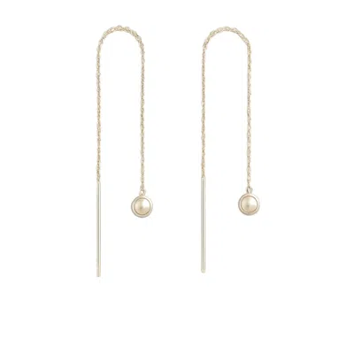 Lily Flo Jewellery Women's White Stardust Threader Earrings — Sterling Silver With Freshwater Pearls