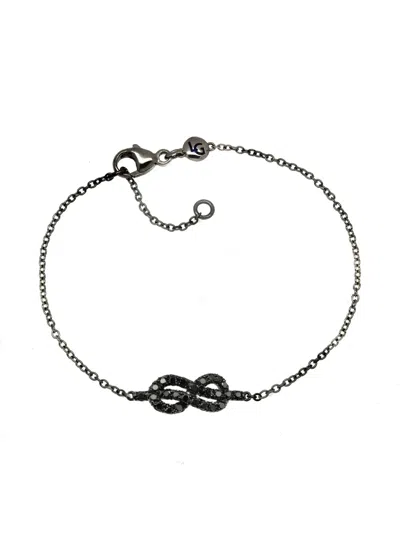 Lily Gabriella 18k Black Gold Forget Me Knot Diamond Bracelet In 黑色
