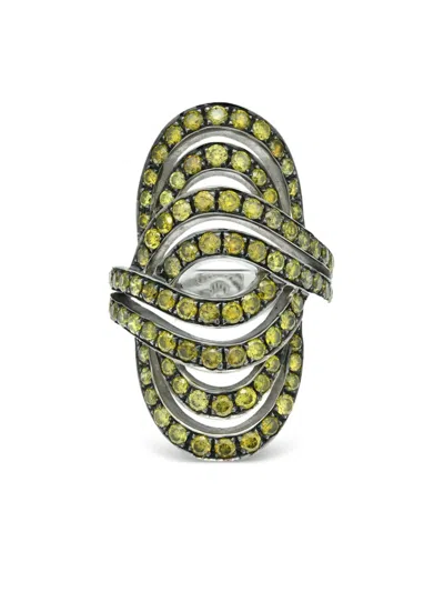 Lily Gabriella 18k Black Gold Infinitas Diamond Ring In 黑色
