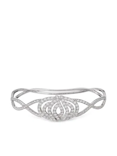 Lily Gabriella 18kt White Gold Infinitas Diamond Palm Bracelet In Metallic