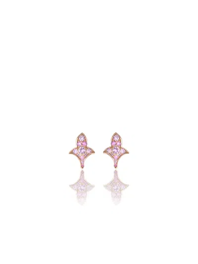 Lily Gabriella 18k Rose Gold Czarina Sapphire Stud Earrings In 粉色