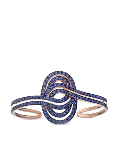 Lily Gabriella 18kt Rose Gold Infinitas Sapphire Cuff Bracelet In Purple