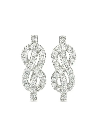 Lily Gabriella Platinum Forget Me Knot Diamond Earrings In 银色