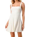 Lily Gray Gwen Ruffle Straps Mini Dress In Soft White In White