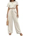 Lily Kim 2pc Blouse & Pant Set In White