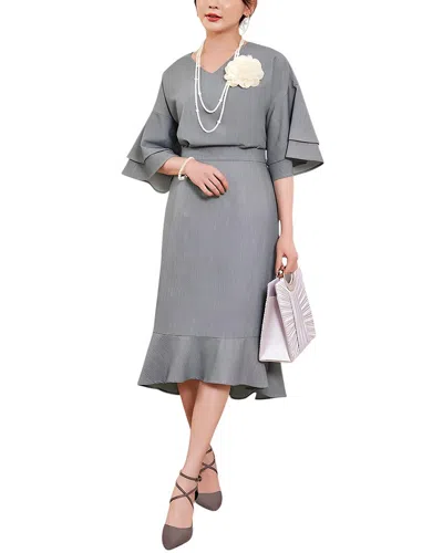 Lily Kim 2pc Blouse & Skirt Set In Grey