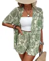 Lily Kim 2pc Cardigan & Short Set In Green