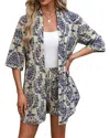 Lily Kim 2pc Cardigan & Short Set In Multi