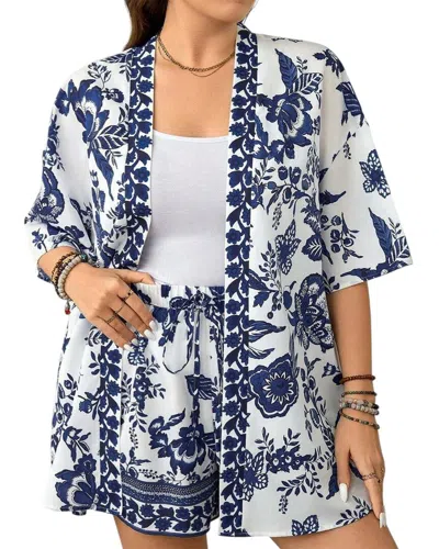 Lily Kim 2pc Cardigan & Short Set In Multi