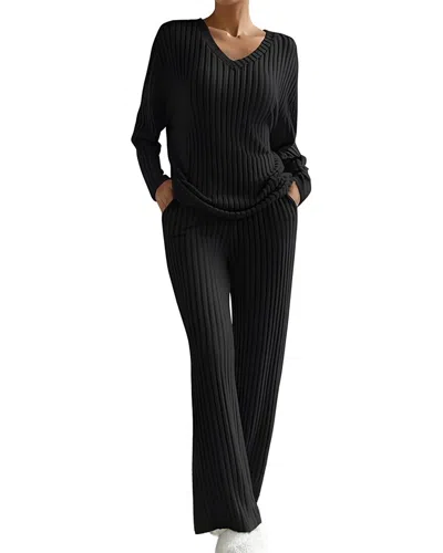 Lily Kim 2pc Pullover & Pant Set In Black