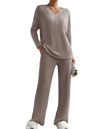 Lily Kim 2pc Pullover & Pant Set In Gray