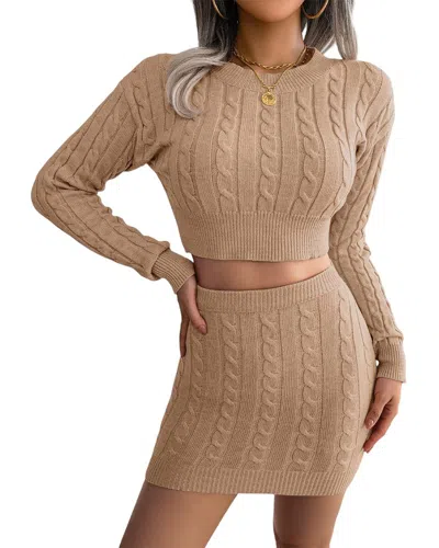 Lily Kim 2pc Sweaterdress In Neutral