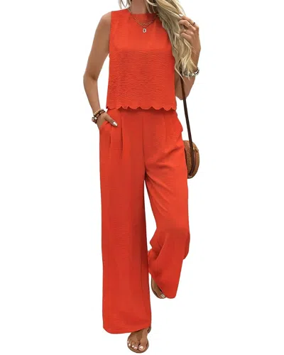 Lily Kim 2pc Top & Pant Set In Orange