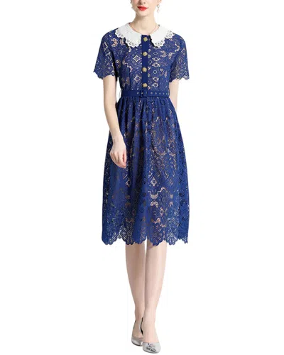 Lily Kim Dza Midi Dress In Blue