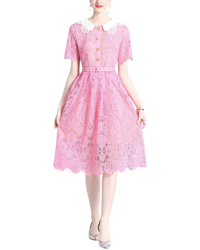 Lily Kim Dza Midi Dress In Pink