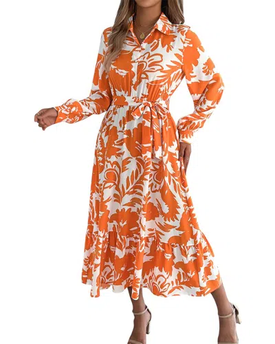 Lily Kim Midi Dress In Orange