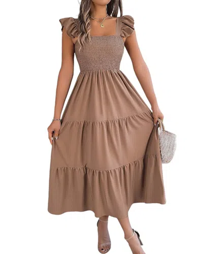 Lily Kim Midi Dress In Brown