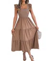 Lily Kim Midi Dress In Brown