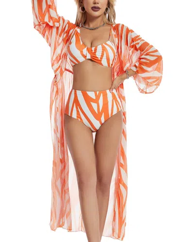 Lily Kim Set (top & Shorts & Smock) In Orange