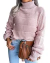Lily Kim Turtleneck Sweater In Pink