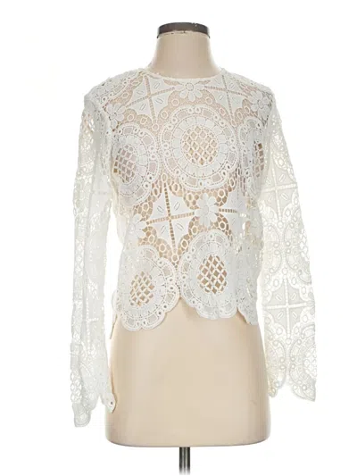 Pre-owned Lily Long Sleeve Blouse In Ivory