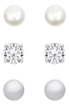 Lily Nily 3-pair Stud Earrings In Silver