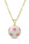 Lily Nily 3d Soccer Ball Necklace In Pink