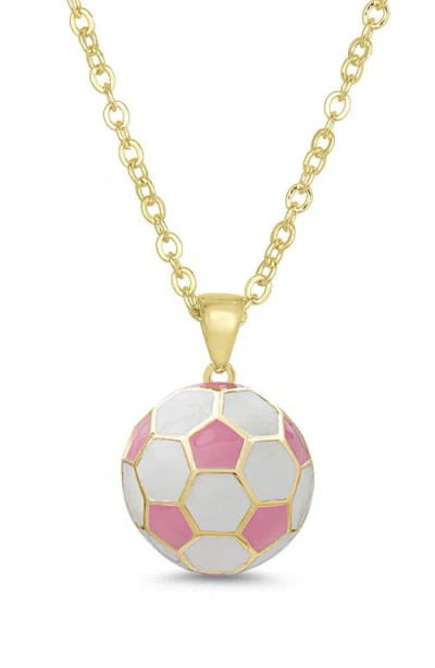 Lily Nily Kids'  3d Soccer Ball Necklace In Pink